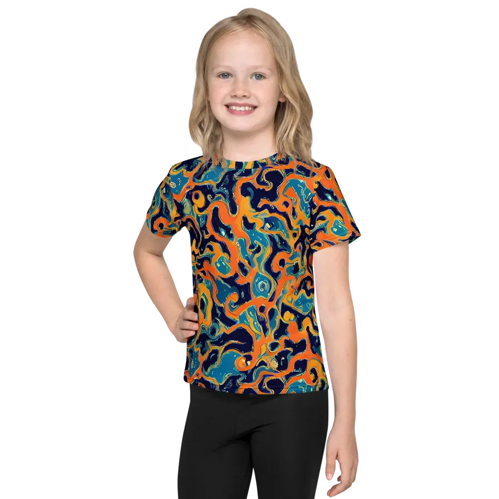Neon Mariner on Kids Crew Neck T-Shirt — Front