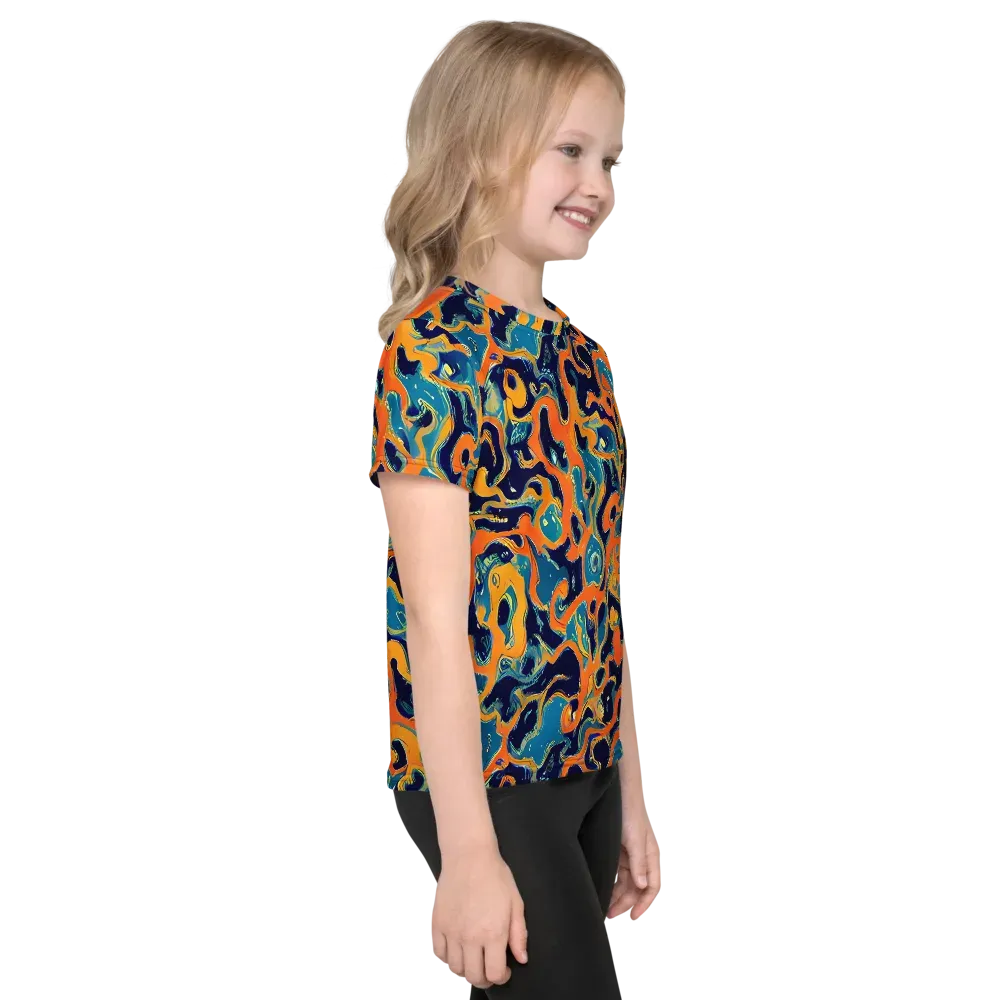 Neon Mariner on Kids Crew Neck T-Shirt — Right