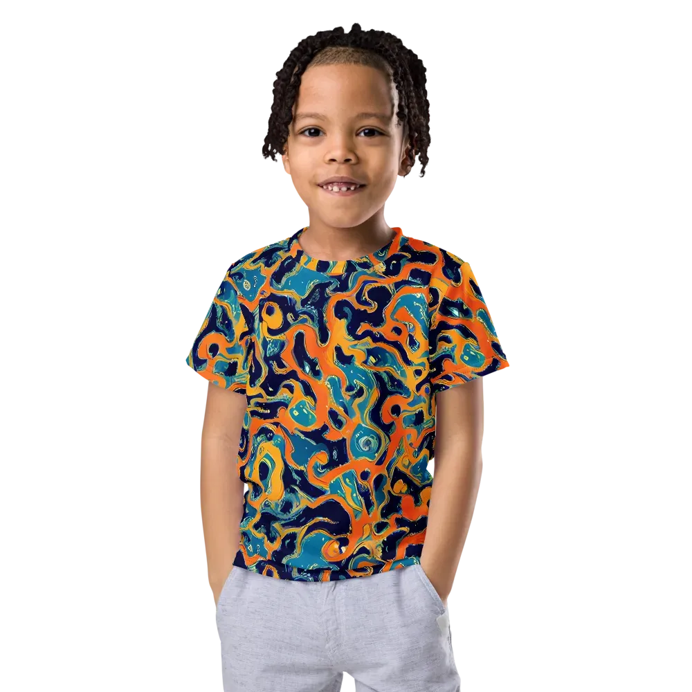 Neon Mariner on Kids Crew Neck T-Shirt — Front