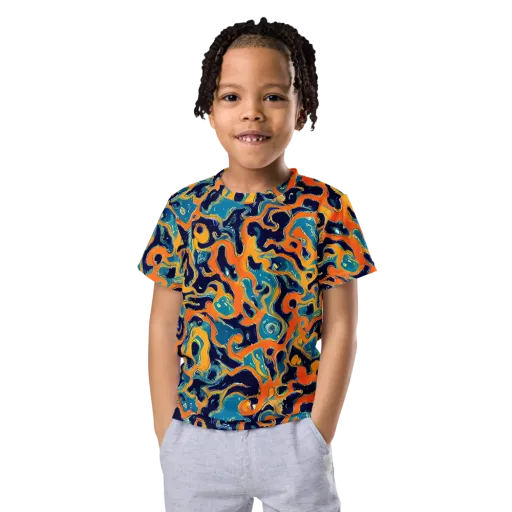 Neon Mariner on a Kids Crew Neck T-Shirt