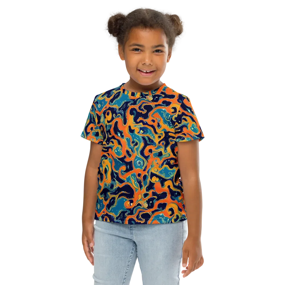 Neon Mariner on Kids Crew Neck T-Shirt — Front