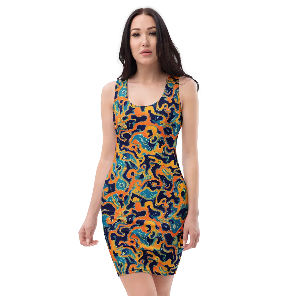 Neon Mariner on Bodycon Dress — Front