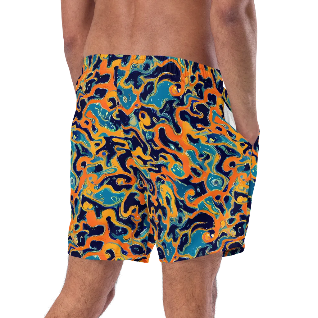 Neon Mariner on Swim Trunks — Right Back