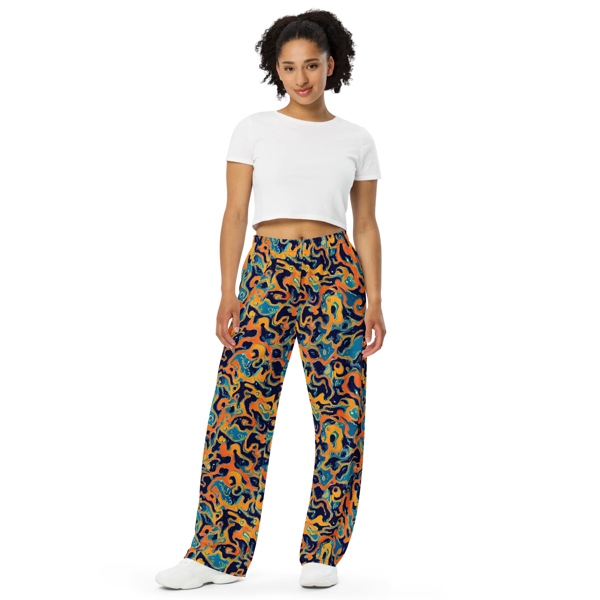 Neon Mariner on Wide-Leg Pants — Front