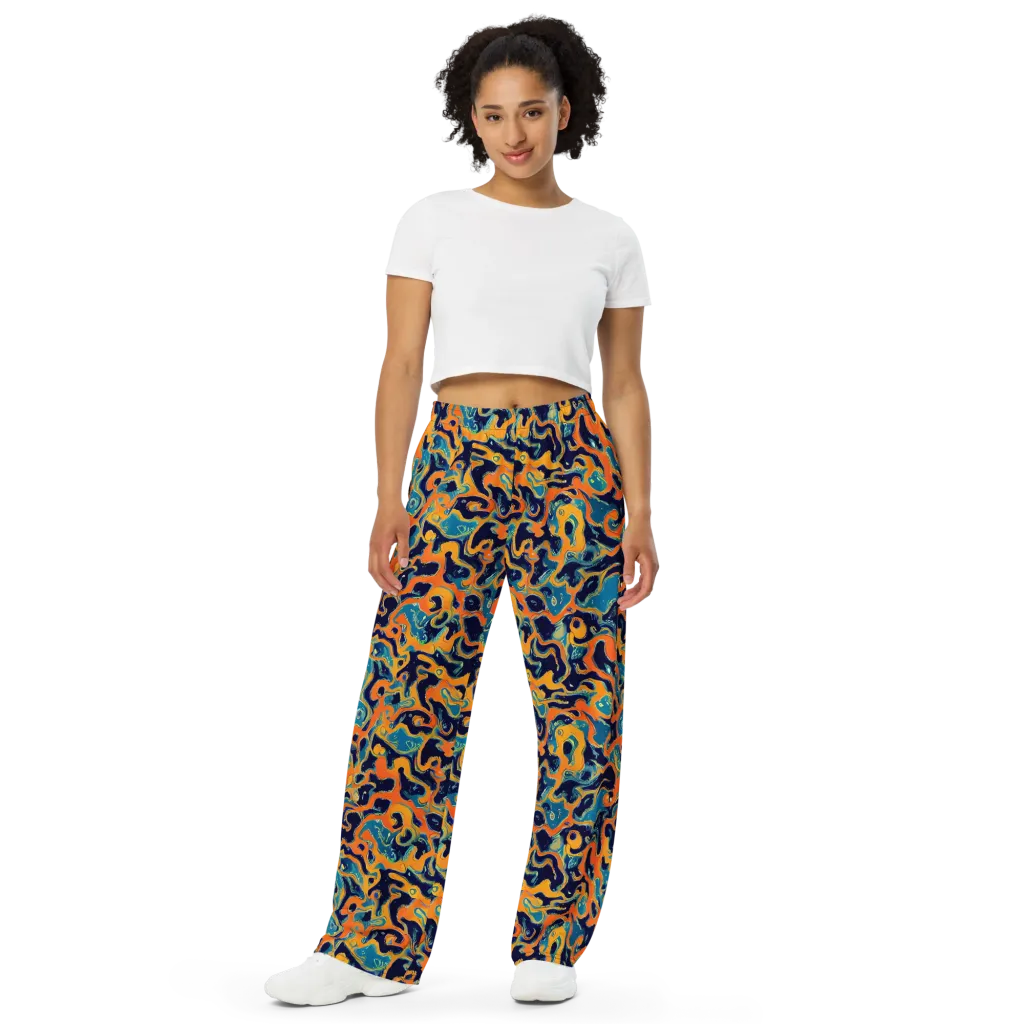 Neon Mariner on Wide-Leg Pants — Front