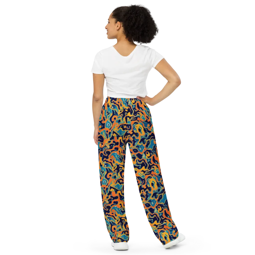 Neon Mariner on Wide-Leg Pants — Back