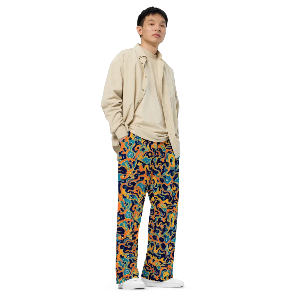 Neon Mariner on Wide-Leg Pants — Right Front