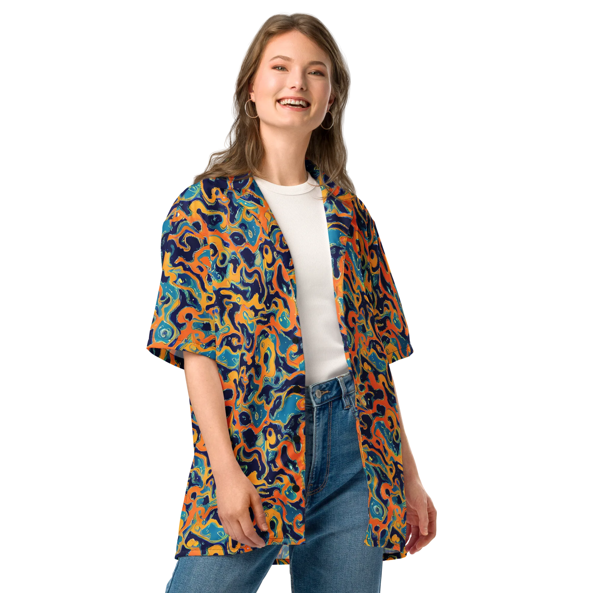 Neon Mariner on Button Shirt — Front