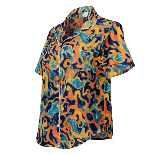 Neon Mariner on a Women's Short Sleeve Pajama Top