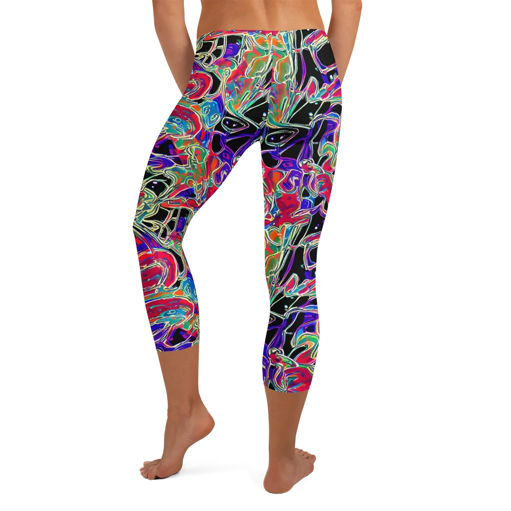 Inkfire Filigree on Capri Leggings — Back