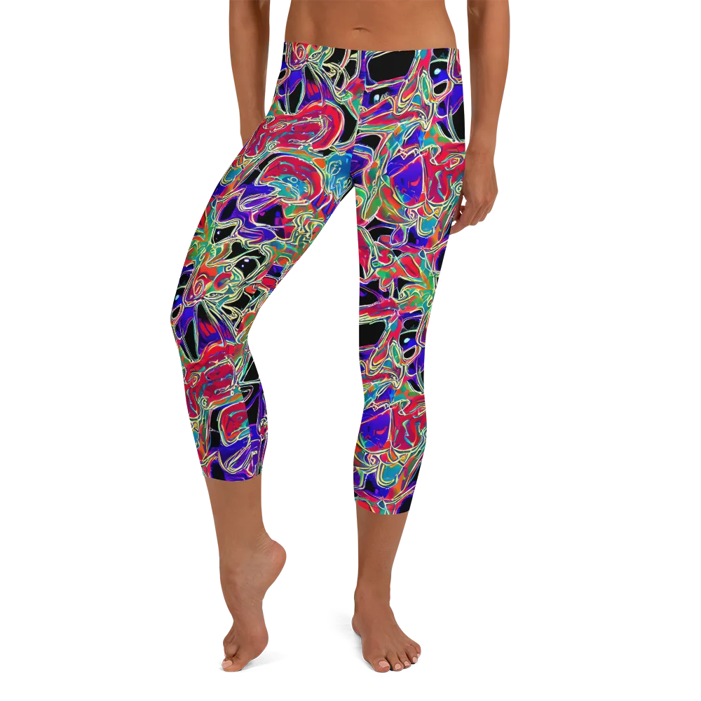 Inkfire Filigree on Capri Leggings — Front