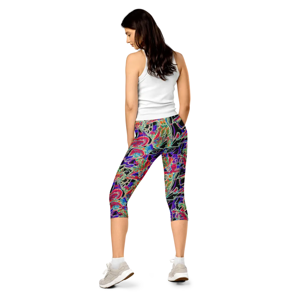 Inkfire Filigree on Capri Leggings — Back