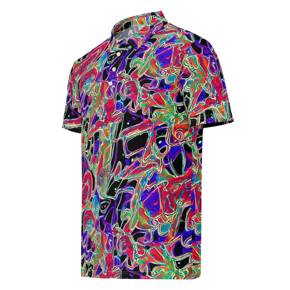 Inkfire Filigree on Men's Slim Fit Polo Shirt — Left Front