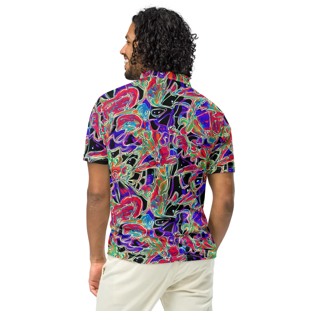 Inkfire Filigree on Men's Slim Fit Polo Shirt — Back