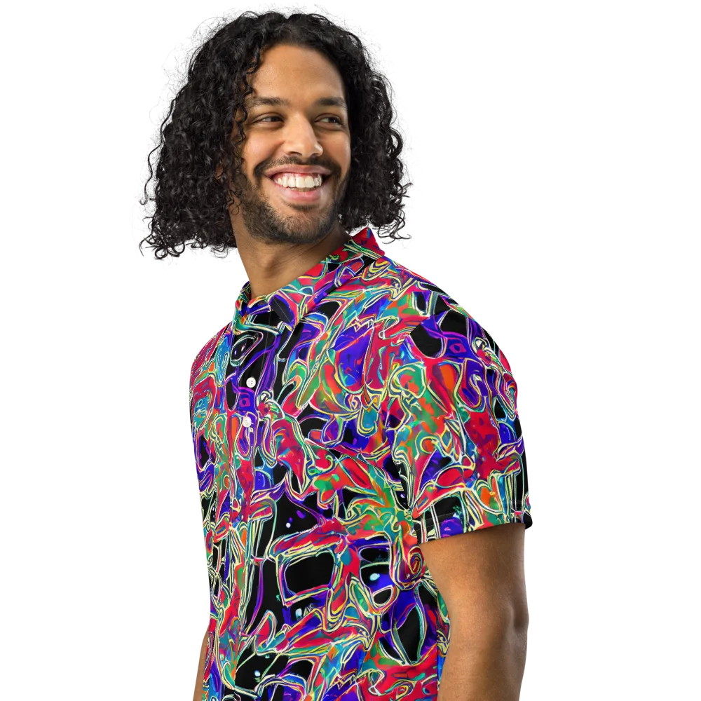 Inkfire Filigree on Men's Slim Fit Polo Shirt — Left Front