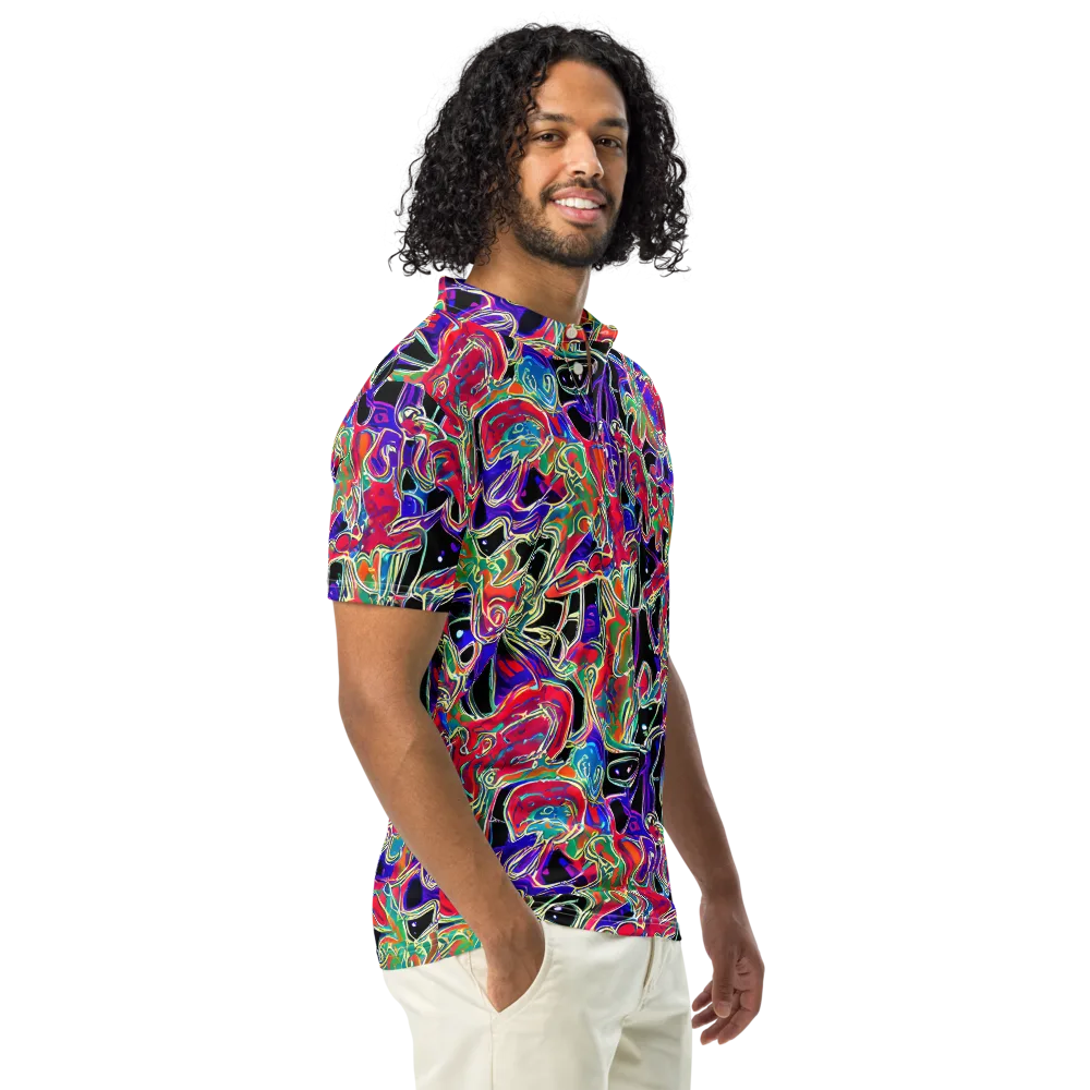 Inkfire Filigree on Men's Slim Fit Polo Shirt — Right Front