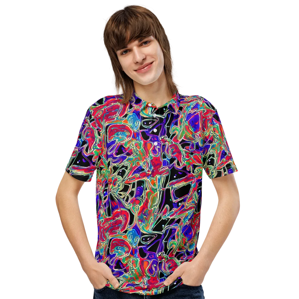 Inkfire Filigree on Men's Slim Fit Polo Shirt — Front