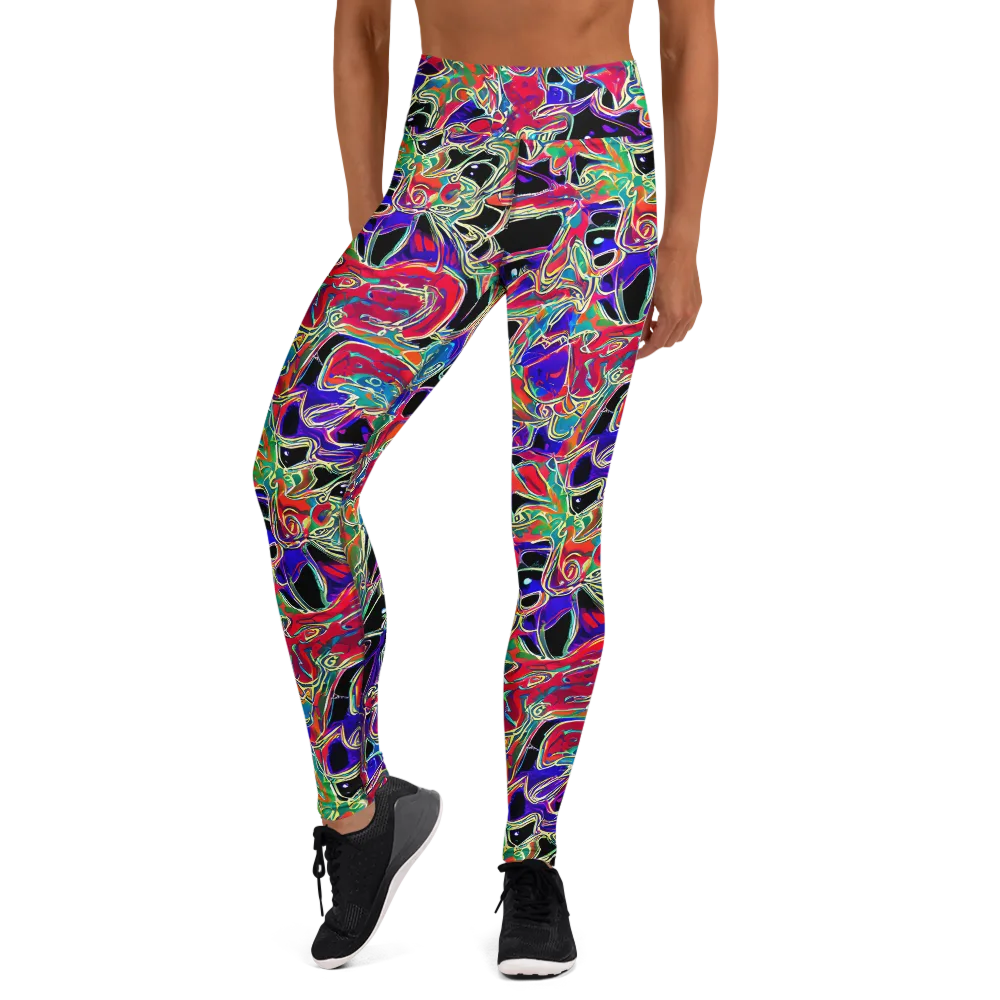 Inkfire Filigree on Yoga Leggings — Front