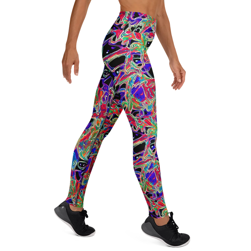 Inkfire Filigree on Yoga Leggings — Right