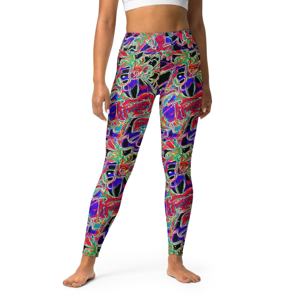 Inkfire Filigree on Yoga Leggings — Front