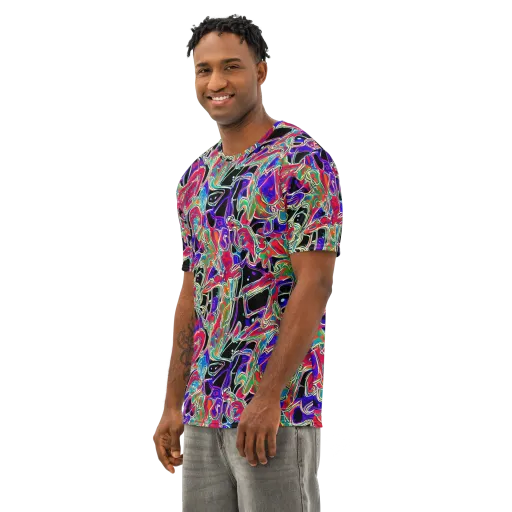 Inkfire Filigree on a Men's Cotton Crew Neck T-Shirt