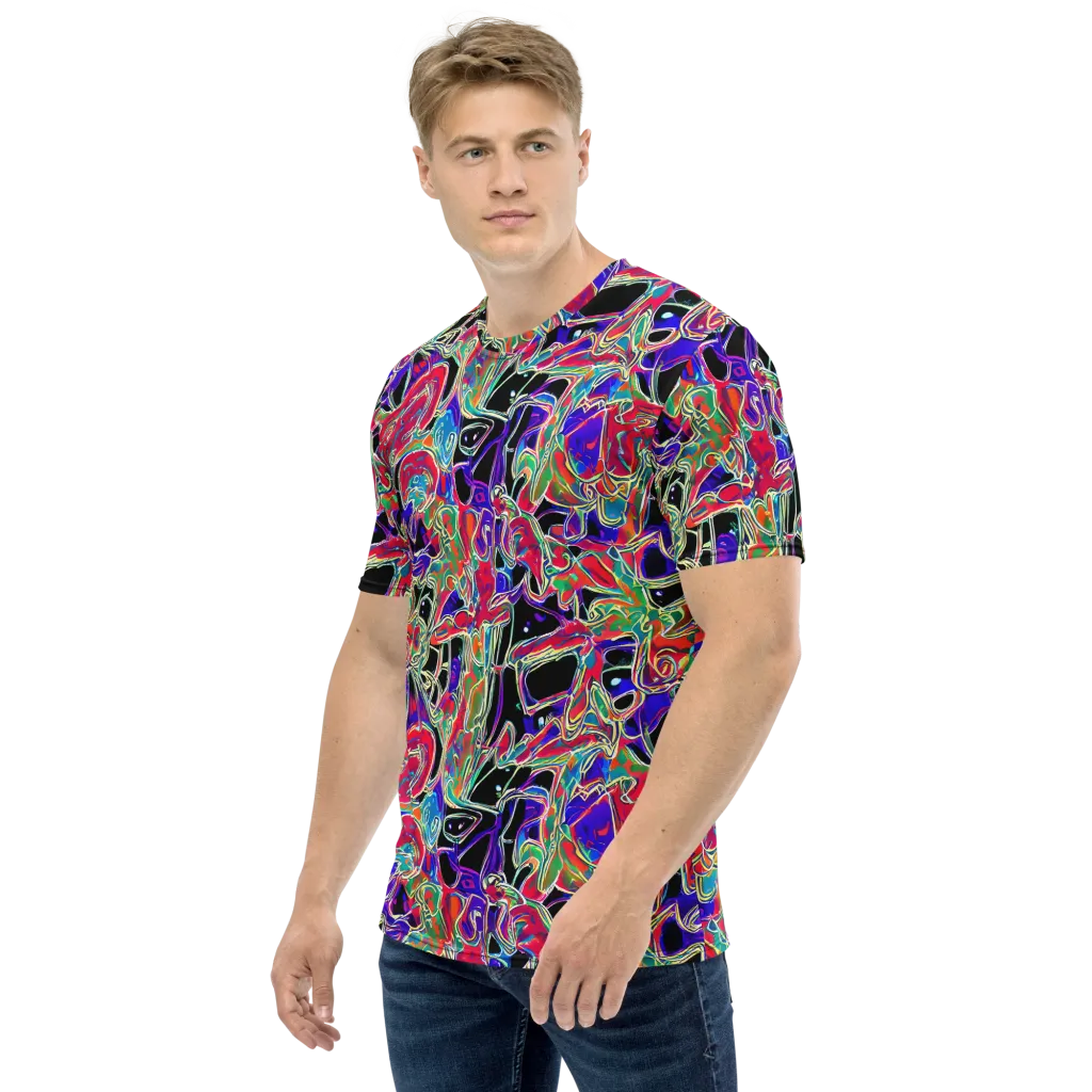 Inkfire Filigree on Men's Crew Neck T-Shirt — Left