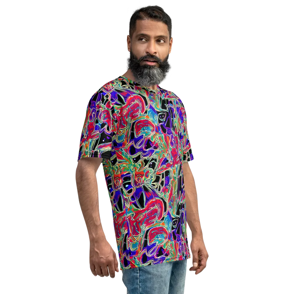 Inkfire Filigree on Men's Crew Neck T-Shirt — Right