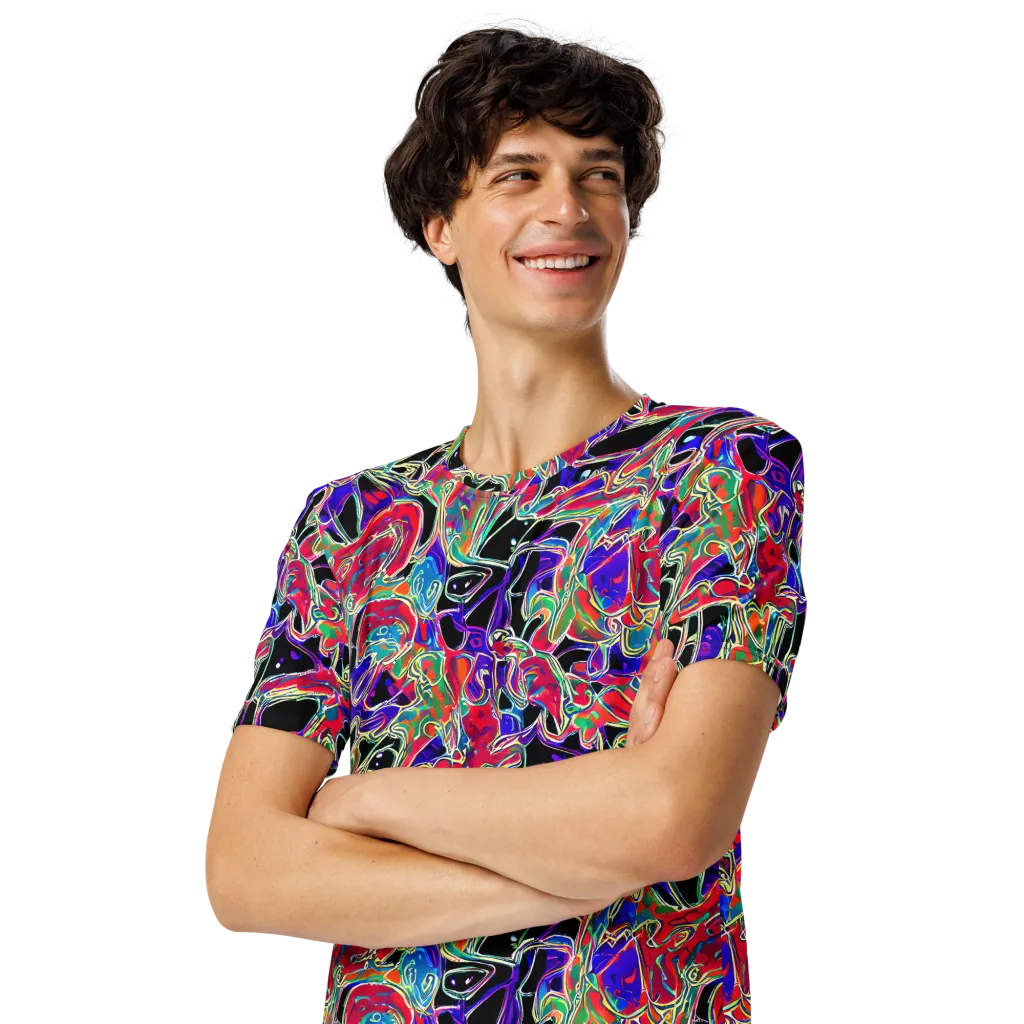 Inkfire Filigree on Men's Crew Neck T-Shirt — Left Front