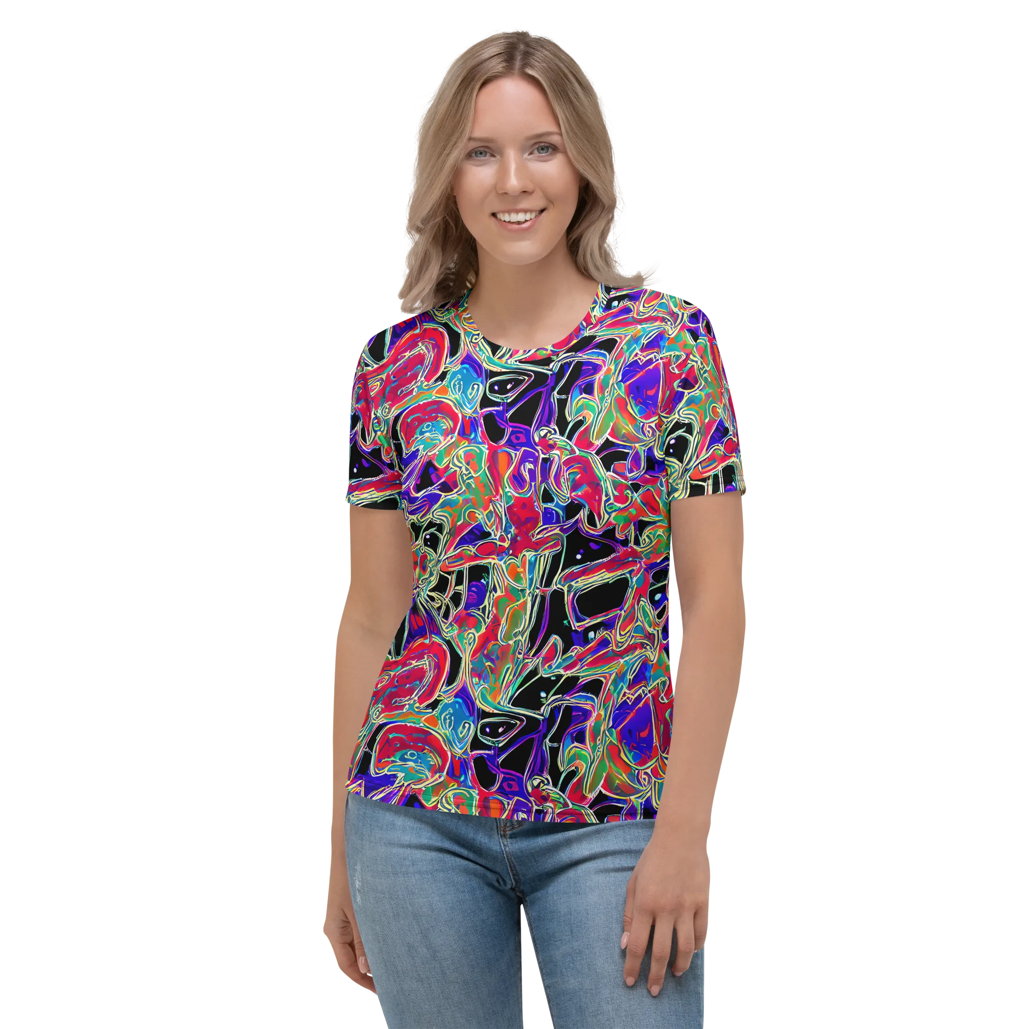 Inkfire Filigree on Women's Crew Neck T-Shirt — Front