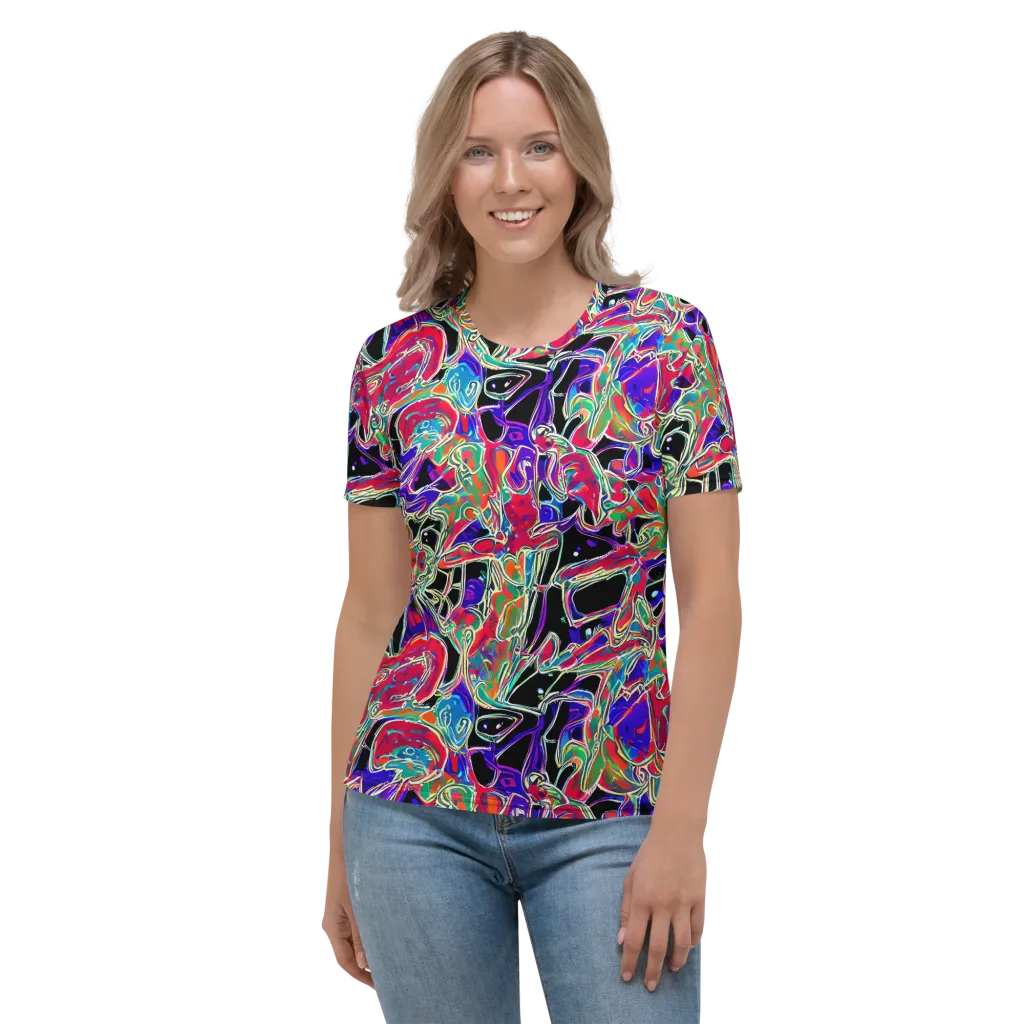 Inkfire Filigree on Women's Crew Neck T-Shirt — Front