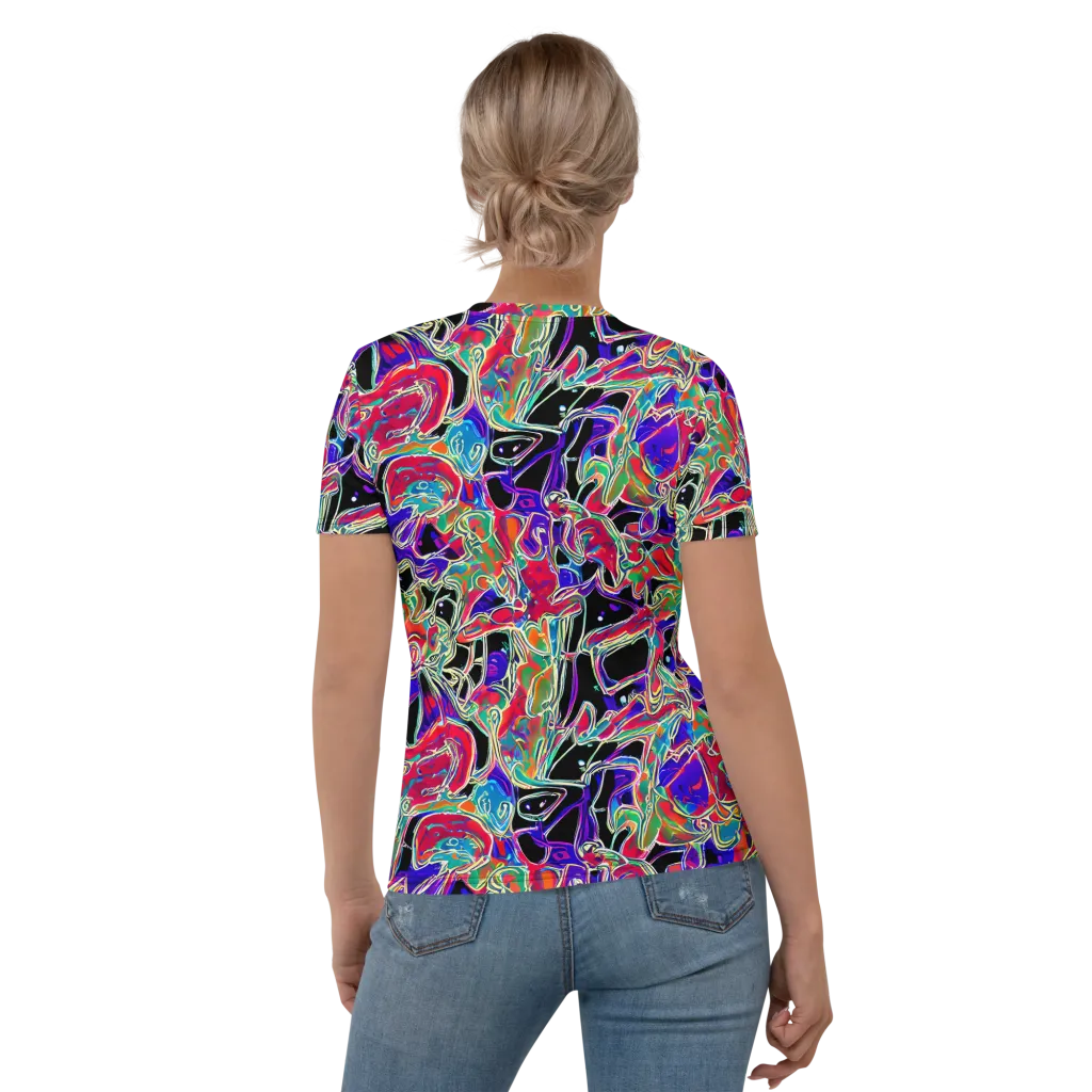 Inkfire Filigree on Women's Crew Neck T-Shirt — Back
