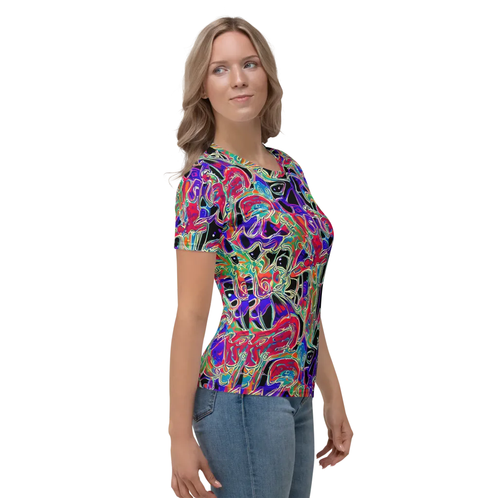 Inkfire Filigree on Women's Crew Neck T-Shirt — Right