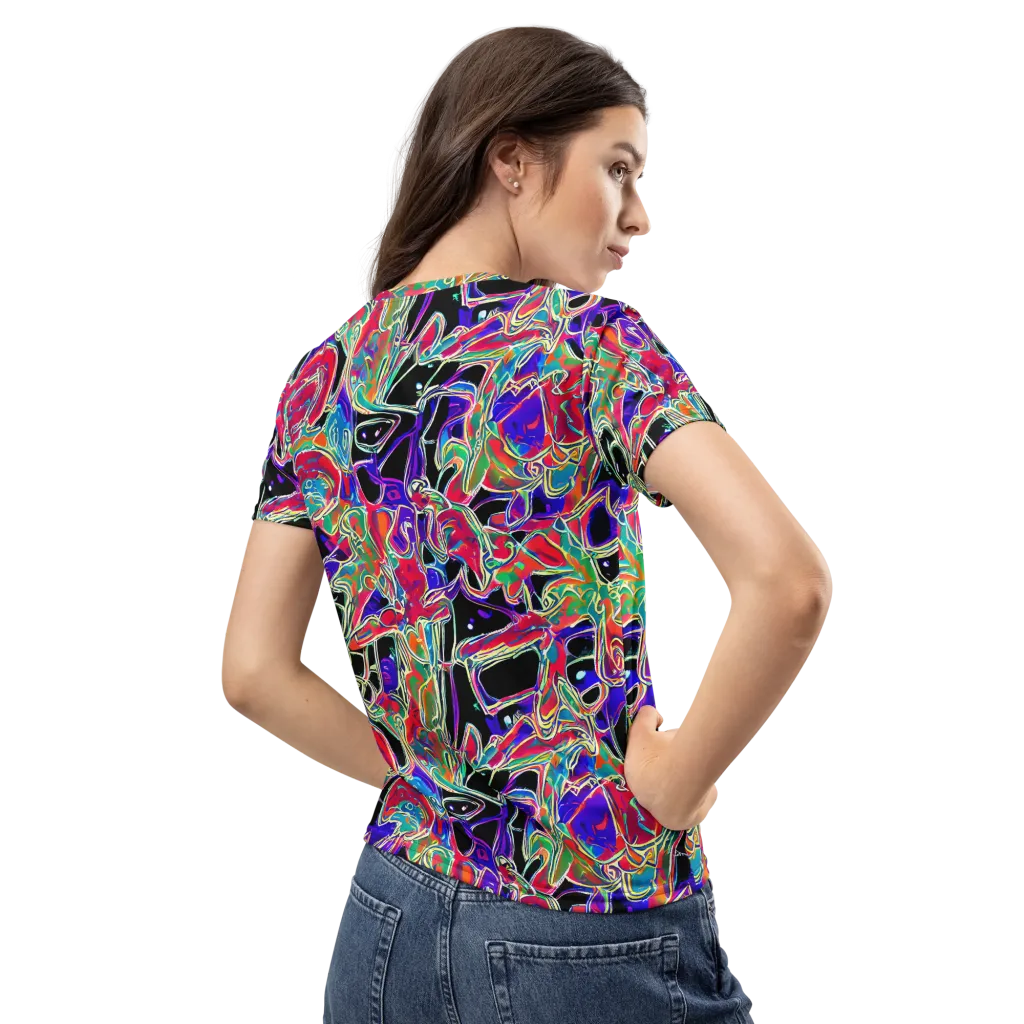 Inkfire Filigree on Women's Crew Neck T-Shirt — Back