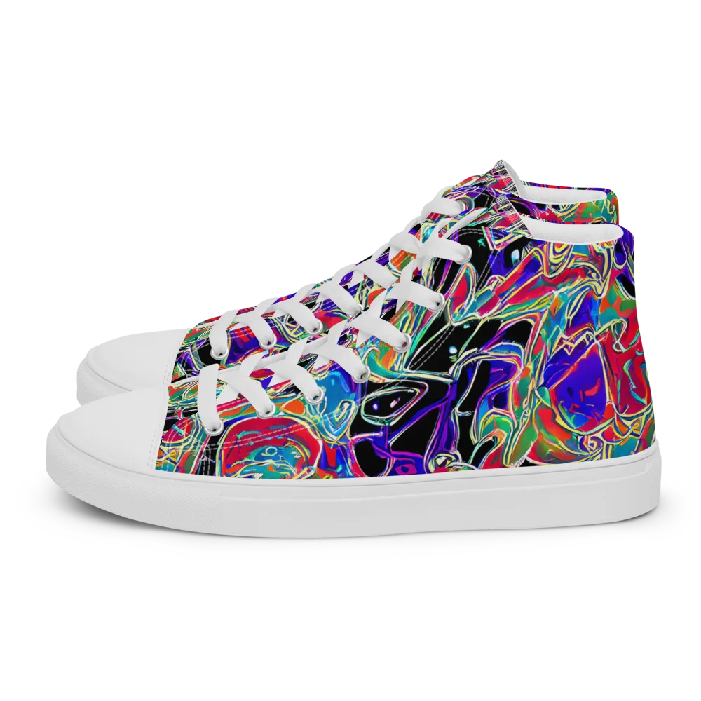 Inkfire Filigree on Women's High Top Canvas Shoes — Left