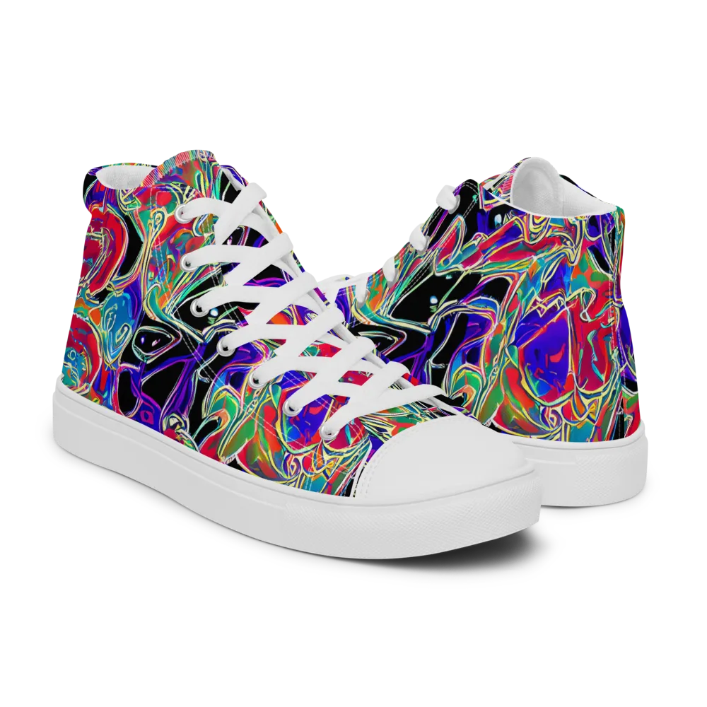 Inkfire Filigree on Women's High Top Canvas Shoes — Right