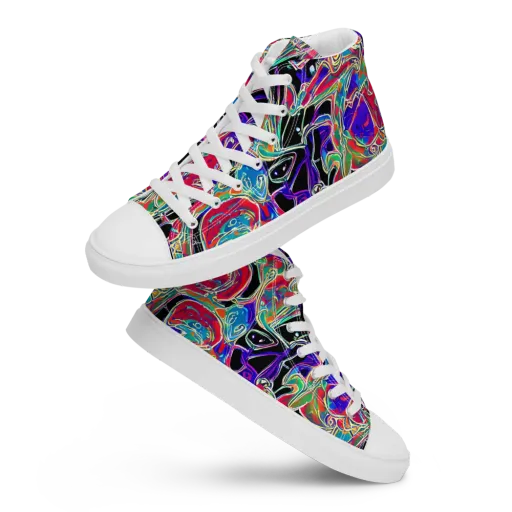 Inkfire Filigree on a Women's High Top Canvas Shoes
