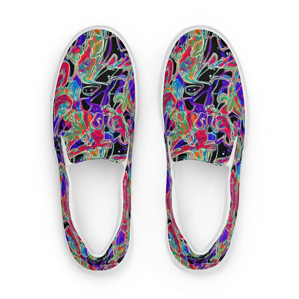 Inkfire Filigree on Men's Slip-On Canvas Shoes — Front