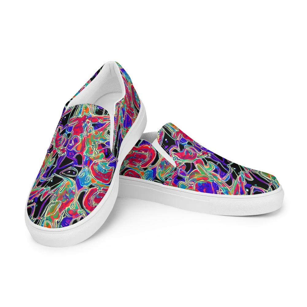 Inkfire Filigree on Men's Slip-On Canvas Shoes — Left Front