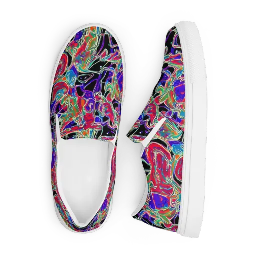 Inkfire Filigree on a Men's Slip-On Canvas Shoes