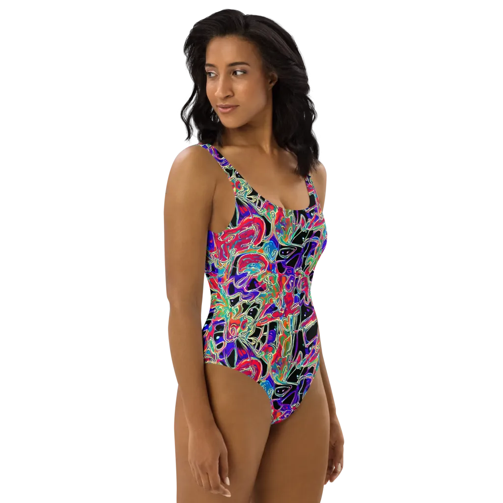 Inkfire Filigree on One-Piece Swimsuit — Right