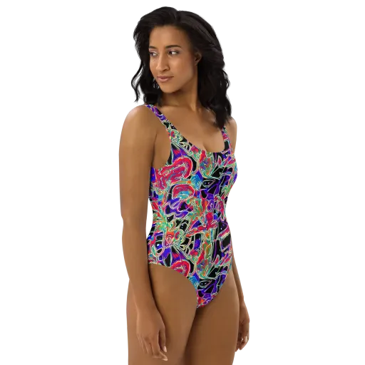 Inkfire Filigree on a One-Piece Swimsuit