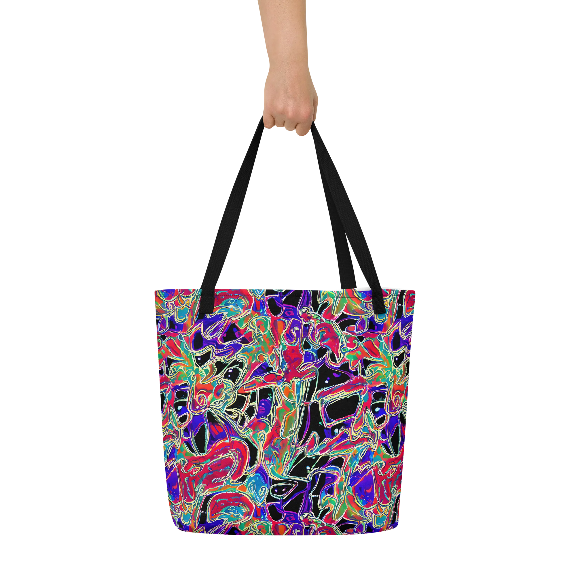 Inkfire Filigree on Large Tote Bag W/ Pocket — Front