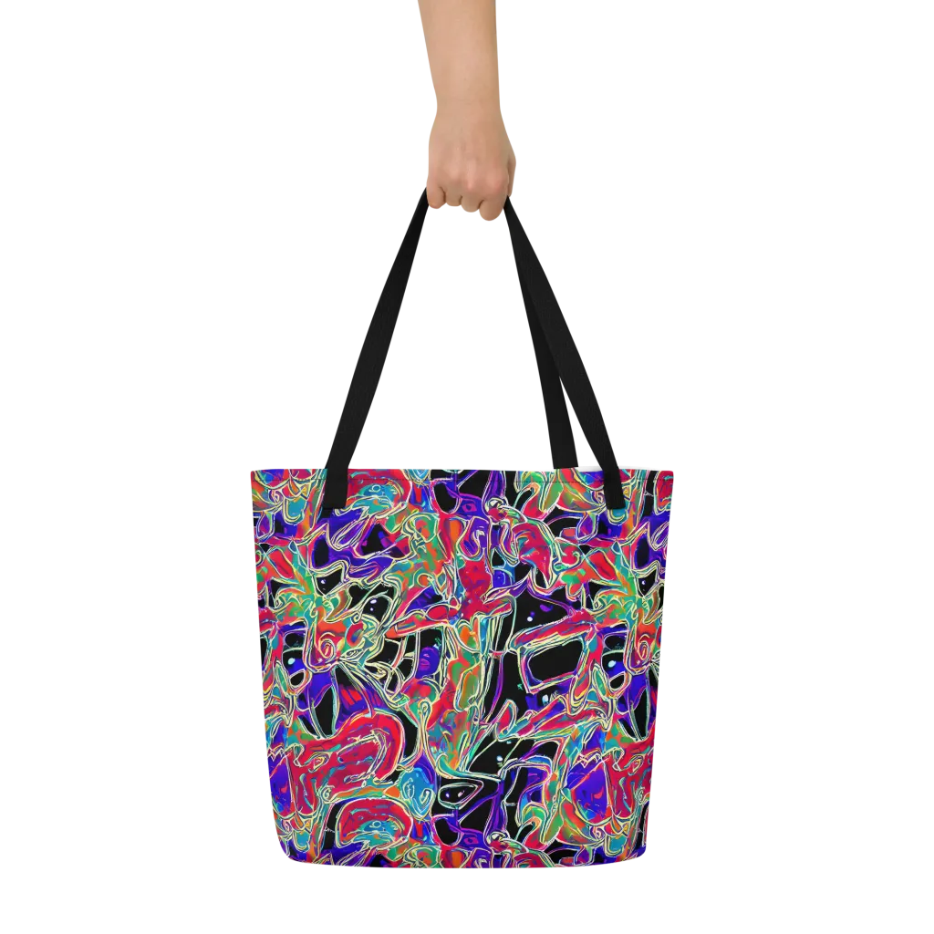 Inkfire Filigree on Large Tote Bag W/ Pocket — Front