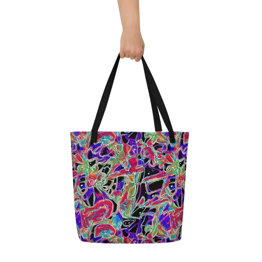 Inkfire Filigree on a Large Tote Bag W/ Pocket