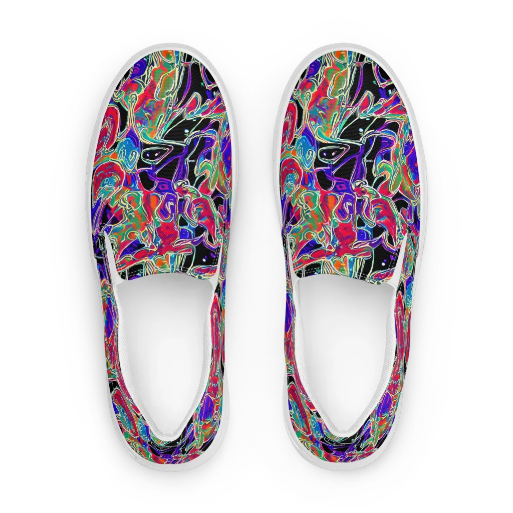 Inkfire Filigree on Women's Slip-On Canvas Shoes — Front