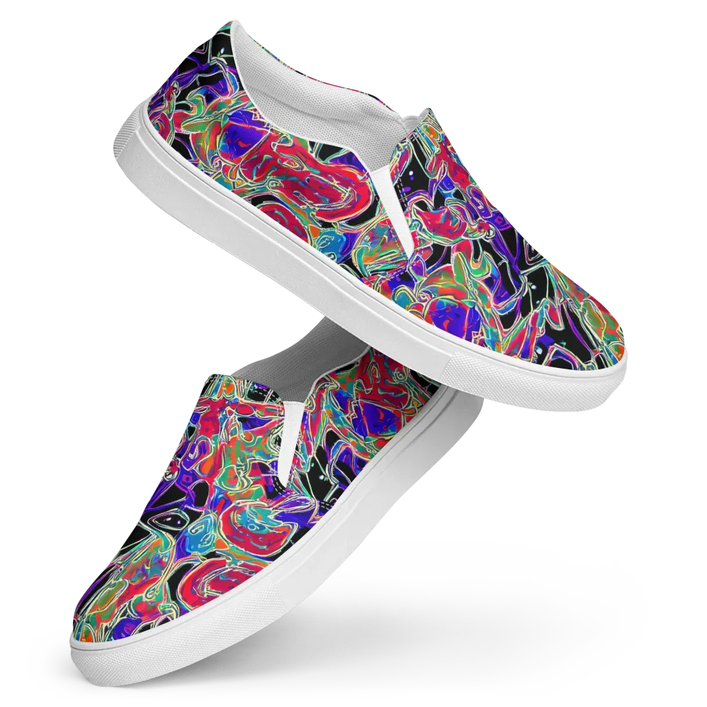 Inkfire Filigree on Women's Slip-On Canvas Shoes — Front