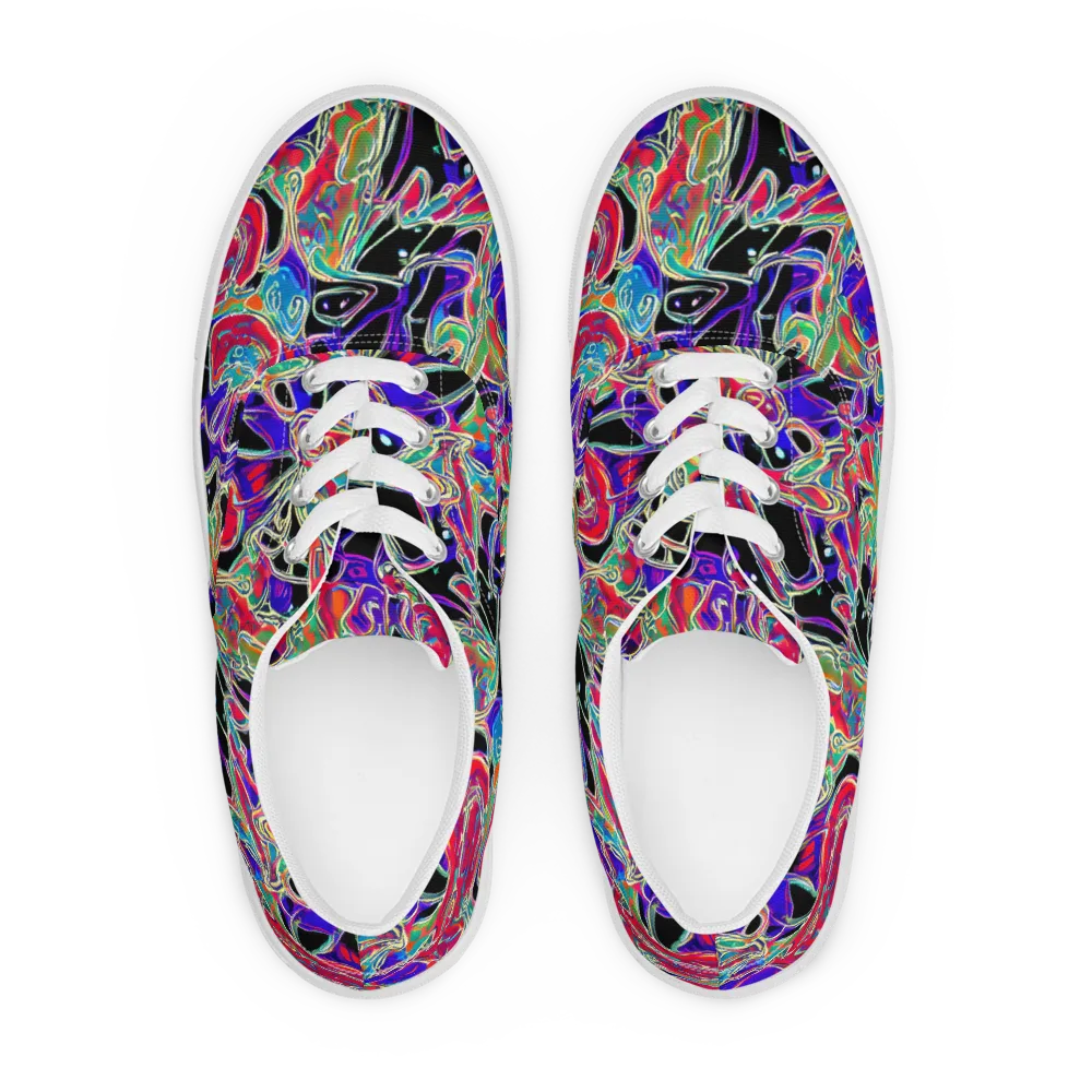 Inkfire Filigree on Men's Lace-Up Canvas Shoes — Front