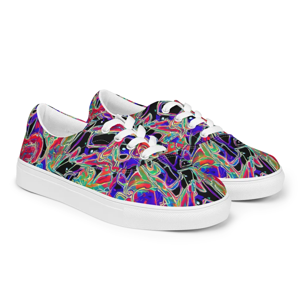 Inkfire Filigree on Men's Lace-Up Canvas Shoes — Right Front