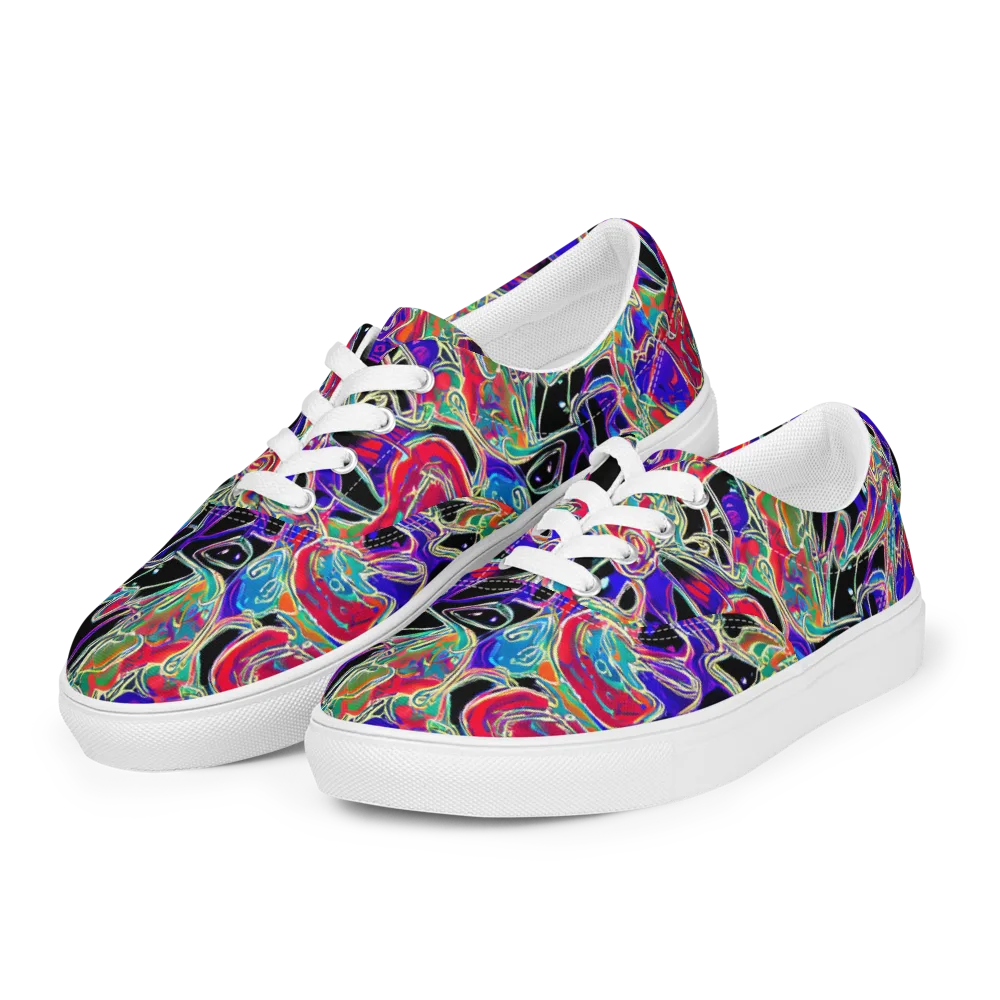 Inkfire Filigree on Men's Lace-Up Canvas Shoes — Left Front