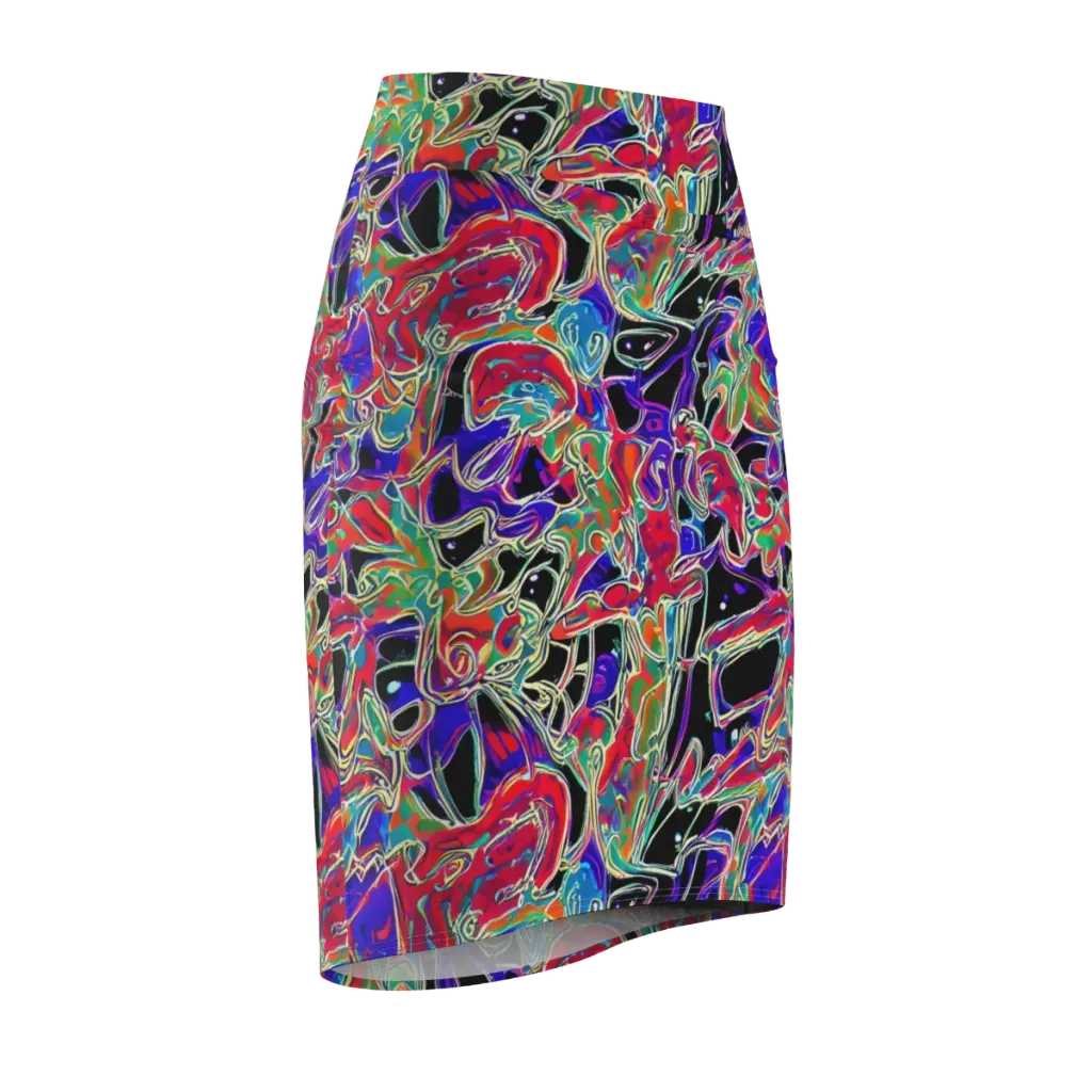 Inkfire Filigree on Pencil Skirt — Front Side